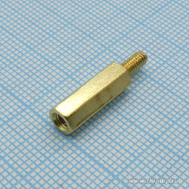 PCHSN-15, Стойка для печатных плат, шестигр., латунь, М3, 15мм