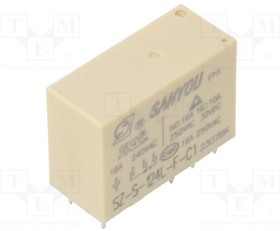 SZ-S-124L-C1, Реле: электромагнитное; SPDT; Uобмотки: 24ВDC; Iконтакт.макс: 16А