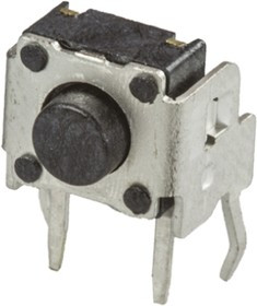 431256038716, Black Tactile Switch, SPST 50 mA @ 12 V dc 1.3mm Through Hole