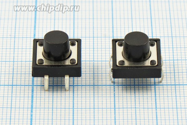 Тактовая кнопка, 12x12x 8.0, алгоритм работы NO, контакты 4PF, TS-2201