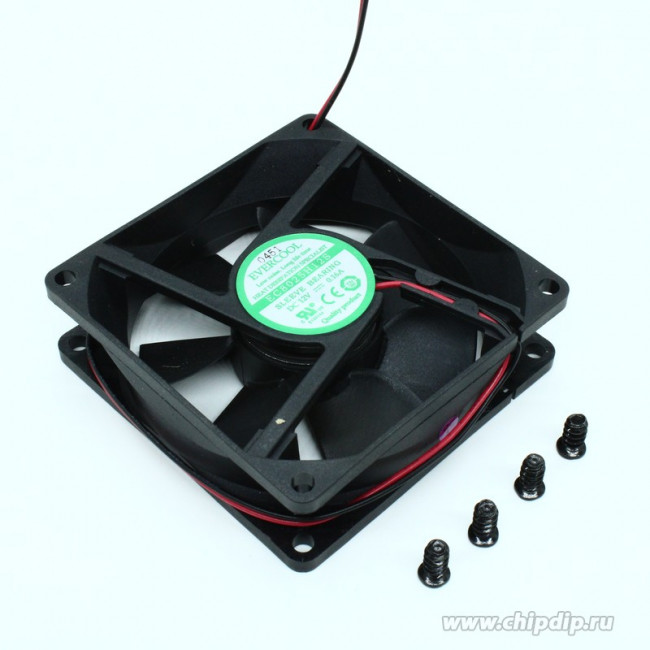 EC8025H12S, Вентилятор 12В, 80х80х25мм , подш. скольжения, 3000 об/мин