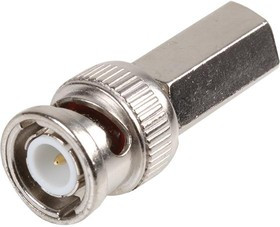 MC002847, Разъем РЧ / Коаксиальный, BNC Коаксиальный, Прямой Штекер, Поворотный, 50 Ом, RG58U, RG59U, RG6U