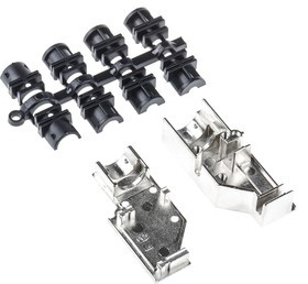 MHDCMR09-K, MHDCMR Series Zinc Right Angle D Sub Backshell, 9 Way, Strain Relief MHDCMR09-K, MHDCMR Series Zinc Right Angle D Sub Backshell, 9 Way, Strain Relief