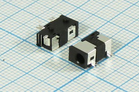 Разъем питания DC розетка, d0.7 D2.5, 5C, на плату, SMD, угловой, DC-041