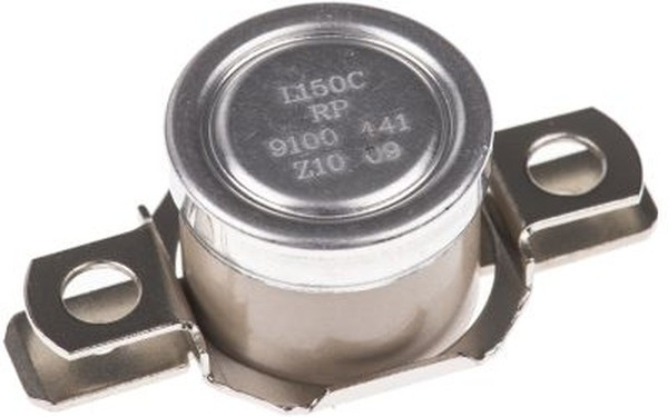 2455RP 9100-441 L150C, Bi-Metallic Thermostat, Opens at +150°C, Closes at +135°C, +186°C Max, NC, Automatic Reset