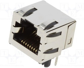 0446200002, Conn RJ-45 RCP 8 POS 2.04mm Solder RA Thru-Hole 8 Terminal 1 Port Cat 3 Tray