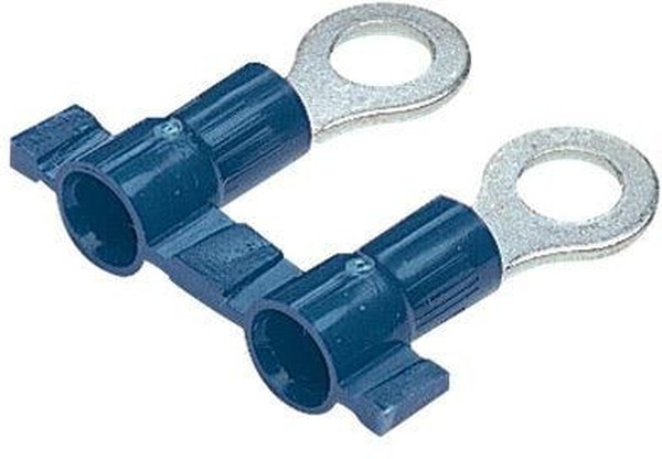 PV14-8RB-3K, Ring Tongue Terminal 14-16AWG Copper Blue 21.84mm Tin T/R
