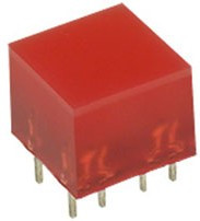 L-875/4SRDT, Светодиодный модуль 10х10мм/красный/ 640нм/20-60мкд/120°