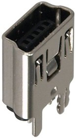 KMBVX-TH-5S-B30, USB Connectors MINI USB B VERT. 5P 5P BLK 30u RoHS
