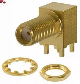 Разъем ВЧ SMA-KWE-L13.2, 12.7, SMA, розетка, угловой на плату, длинный, YEXIN