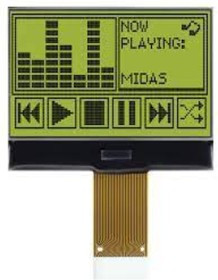 MCCOG128064B12W-SPTLY, MCCOG128064B12W-SPTLY Graphic LCD Display Yellow-Green, Transflective