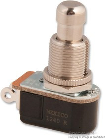 P26A-1D-RND-MTL, SWITCH, PUSHBUTTON, SPST, 6A, 250V