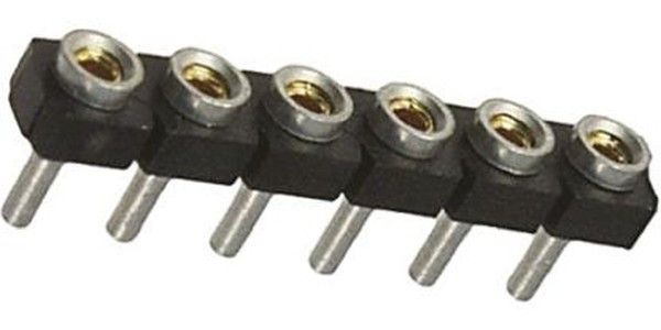 SL-106-T-10, SL Series Straight Through Hole Mount PCB Socket, 6-Contact, 1-Row, 2.54mm Pitch, Solder Termination