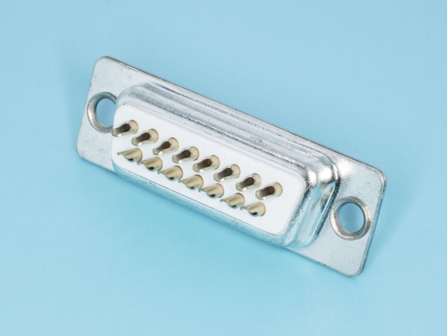 DB-15F, Разъем D-SUB 15 контактов, гнездо на кабель, пайка