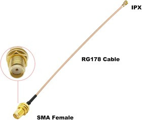 U.FL to SMA Female переход на кабеле RG178 длина 30см