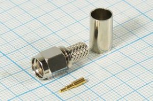 Штекер SMA на кабель RG59 обжимной, позолоченный центральный контакт; №10305 шт SMA\RG59\\обж\ Штекер SMA на кабель RG59 обжимной, позолоченный центральный контакт; №10305 шт SMA\RG59\\обж\