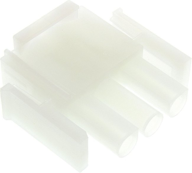 1-480700-0, Universal MATE-N-LOK Male Connector Housing, 6.35mm Pitch, 3 Way, 1 Row