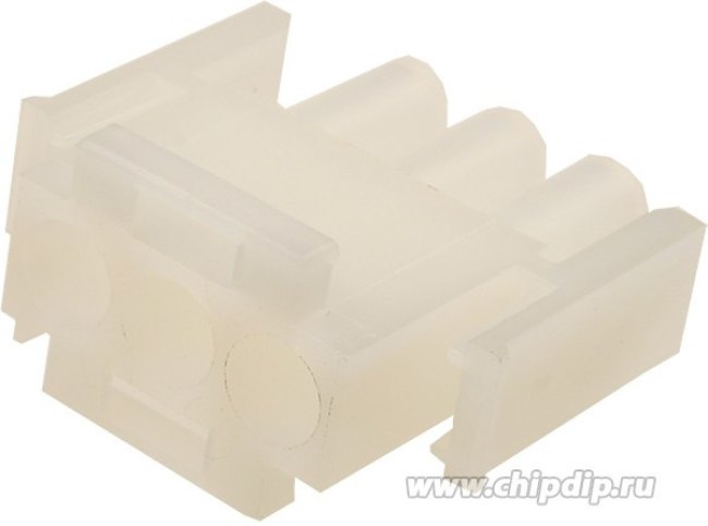 1-480700-0, Universal MATE-N-LOK Male Connector Housing, 6.35mm Pitch, 3 Way, 1 Row