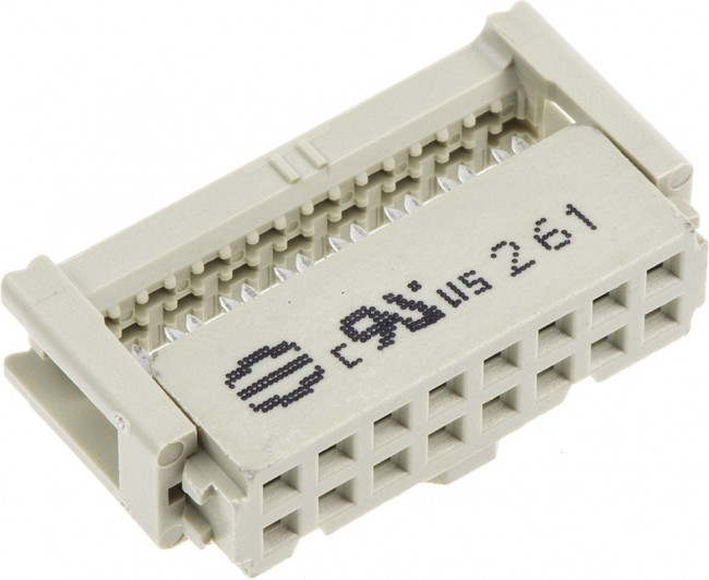 09185166803, Вилка, IDC, "мама", PIN: 16, на шлейф, 1,27мм, Ш.контактов: 2,54мм