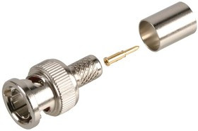 VB10-2021, 75 ohm BNC Crimp Plug, DC to 1GHZ - RG6 Cable