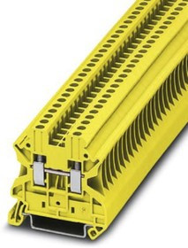 3045059, UT 2.5 YE Series Yellow Feed Through Terminal Block, 5.2mm², Single-Level, Screw Termination