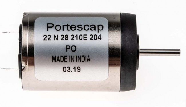 22N28-210E.204, Brushed DC Motor, 3.8 W, 12 V dc, 7.3 mNm, 5900 rpm, 2mm Shaft Diameter 22N28-210E.204, Brushed DC Motor, 3.8 W, 12 V dc, 7.3 mNm, 5900 rpm, 2mm Shaft Diameter