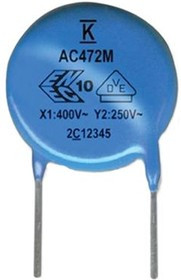 C961U472MYWDBA7317, Single Layer Ceramic Capacitor SLCC 4.7nF 250V ac A±20% Y5U Dielectric C900 Seri