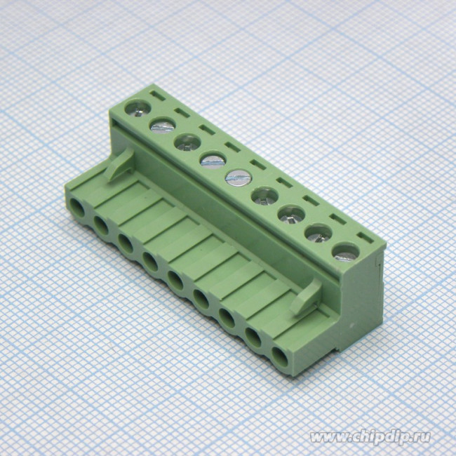 2EDGK-5.08-09P-14-00A(H), Разъемный клеммный блок, 9 контактов. Серия 2EDGK-5.08