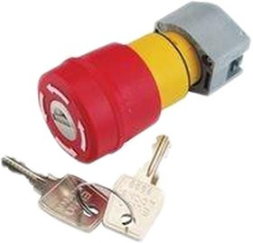 704.066.2, Кнопка аварийного останова с ключом, 2 фиксированных положения, 22 мм, красный, IP65