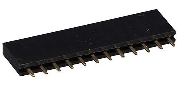 PBS-12 (DS-1023 - 1x12), Гнездо на плату 2.54мм 1х12pin прямое