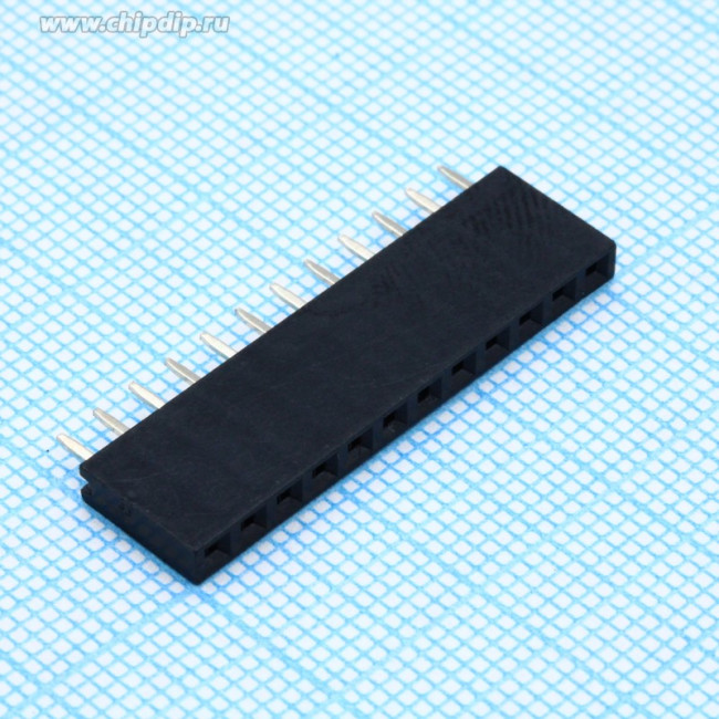 PBS-12 (DS-1023 - 1x12), Гнездо на плату 2.54мм 1х12pin прямое