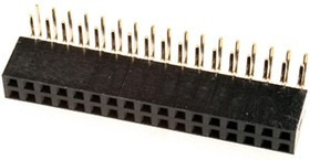PBD-34R (DS1024-2x17R2), гнездо на плату двухрядное угловое 2х17 шаг 2,54