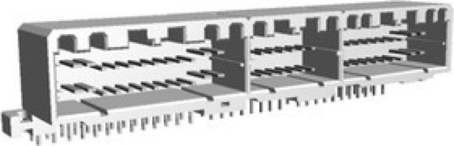 178764-1, MULTILOCK 040/070 Female Connector Housing, 64 Way, 2 Row Right Angle 178764-1, MULTILOCK 040/070 Female Connector Housing, 64 Way, 2 Row Right Angle