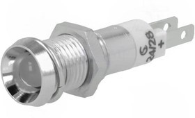 SMBD 08614, Индикат.лампа: LED, вогнутый, 24-28ВDC, Отв: d8,2мм, IP67, металл