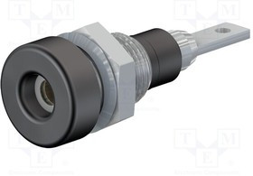 LB-IF2R-21, Гнездо, "банан" 2мм, 10А, 23мм, черный, изолированный, 60ВDC