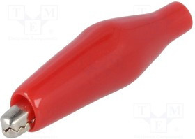 R8-E92-R, Зажим "крокодил", 10А, красный, 37мм