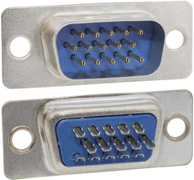 DHS-15M, Разъем D-SUB высокой плотности, 15 контактов, вилка кабельная