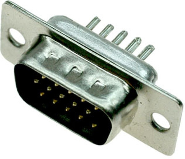 DHS-15M, Разъем D-SUB высокой плотности, 15 контактов, вилка кабельная