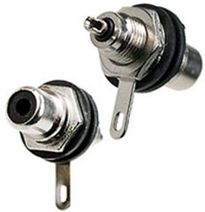 1-291 BK, гнездо RCA металл с изолятором на корпус черный