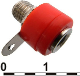 10-0061 AL RED, Гнездо 10-0061 AL красный, монтаж на панель