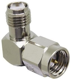 CONSMA010, RF Adapters - In Series SMA Male to SMA Fml Right Angle Adaptor