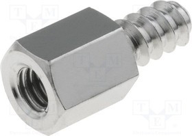 TFM-ST4.2X8/M4, Дистанцирующая стойка с резьбой, 8мм, Внутр.резьба: M4, латунь