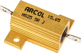 HS25 5R J, 5 25W Wire Wound Chassis Mount Resistor HS25 5R J ±5%