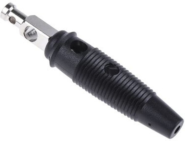 930061100, Black Male Banana Plug, 4 mm Connector, Solder Termination, 30A, 30 V ac, 60V dc, Nickel 930061100, Black Male Banana Plug, 4 mm Connector, Solder Termination, 30A, 30 V ac, 60V dc, Nickel