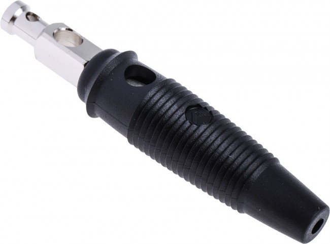 930061100, Black Male Banana Plug, 4 mm Connector, Solder Termination, 30A, 30 V ac, 60V dc, Nickel 930061100, Black Male Banana Plug, 4 mm Connector, Solder Termination, 30A, 30 V ac, 60V dc, Nickel