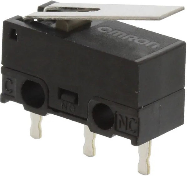 D2F-5L, Микропереключатель SNAP ACTION, с рычагом, SPDT, 3A/125ВAC, IP40 D2F-5L, Микропереключатель SNAP ACTION, с рычагом, SPDT, 3A/125ВAC, IP40