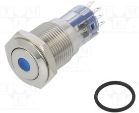 MP0045/1D1BL220S, Переключатель: антивандальный, DPDT, 3A/250ВAC, IP67, ON-(ON)