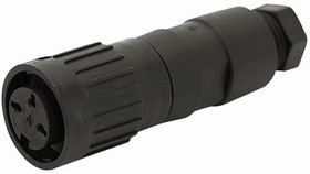 T 3525 554, Circular DIN Connectors STRAIGHT FEMALE CONN 4-6MM