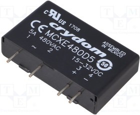 MCXE480D5, Реле: полупроводниковое, Uупр: 15-32ВAC, 5А, 48-660ВAC, THT, SIP MCXE480D5, Реле: полупроводниковое, Uупр: 15-32ВAC, 5А, 48-660ВAC, THT, SIP