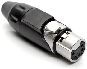 AX5F0M, XLR Connectors 5 pole Socket F Plug AX XLR AudioCable Conn Satin Nickel w/ Black Marking Sleeve